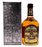 Lote 2280 - WHISKY CHIVAS REGAL 12 ANOS - Garrafa de Whisky, 12 Years Old, Blended Scotch Whisky, Chivas Brothers, Escócia (750ml - 43%vol). Nota: garrafa dos anos 1980s. Garrafa semelhante à venda por € 161,89. Em caixa de cartão original. Consultar valo