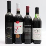 Lote 124 - CONJUNTO DE VINHOS - Composto por 4 garrafas de vinho tinto de diversas regiões de Portugal, tais como: Terras D'Ervideira - Adega cooperativa de souselas - Provezende - Vale de Lobos. Nota: Sinais de armazenamento.