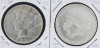 Lote 24 - E. U. A., MOEDAS DE 1 DOLLAR EM PRATA, ANOS 1923-1993 - Conjunto de 2 moedas de 1 Dollar. Peso total: 53,8 g. Dim: 38 mm, e 40,60 mm respectivamente. Sem classificação atribuída pela Oportunity Leilões, cabe ao licitante atribuir a classificação - 2