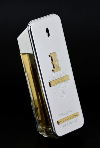 Lote 65 - PACO RABANNE, FRASCO DE PERFUME, TESTER - Eau de Toilette "1 Million Lucky", Made in France, 100 ml. Nota: sem uso, com tampa, sem caixa