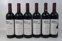 Lote 1390 - Lote de seis garrafas de vinho tinto Quinto do Cotto, colheita de 1997, Douro. Com valor aproximado por garrafa de 21€, perfazendo um total de 126€.