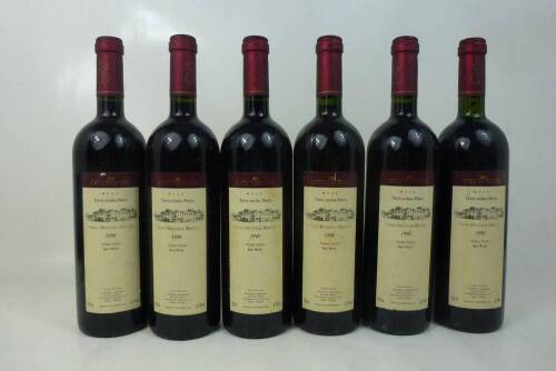 Lote 1594 - Lote de seis garrafas de vinho tinto Casa Cadaval - Trincadeira Preta, colheita de 1996, Ribatejo. Para coleccionadores.