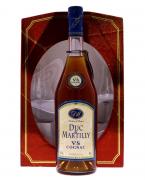 Lote 190 - COGNAC DUC DE MARTILLY- Garrafa de cognac, VS, França, (700ml - 40%vol.). Nota: em caixa de cartão original com 2 copos