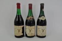 Lote 1746 - Três garrafas de vinho tinto Quinta da Lomba, colheita de 1966, para coleccionadores. Nota: falhas e manchas nos rótulos.