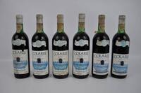 Lote 1991 - Seis garrafas de vinho tinto Colares, colheita de 1982, Região Demarcada Chão Rijo. Adega Regional de Colares. Nota: rótulos com falhas, perdas ligeiras