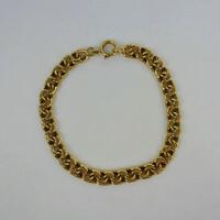 Lote 2919 - Pulseira de ouro 19,2k contrastado, malha dupla batida, com 21cm de comprimento e o peso total de 25,1gr