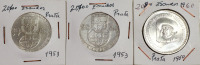 Lote 108 - MOEDAS DA REPÚBLICA PORTUGUESA - Três moedas de 20 escudos em Prata, duas de 1953 e uma de 1960 (Infante D. Henrique). Sem classificação atribuida pela Oportunity, cabe ao licitante atribuir a classificdação e a valorização que entender correta