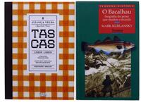 Lote 197 - LIVROS DIVERSOS - 2 Vols. "Tascas - As Melhores Tascas de Lisboa (Edição Bilingue, português / inglês)", Oficina do Livro; e "Pequena História - O Bacalhau Biografia do Peixe Que Mudou o Mundo", de Mark Kurlansky, Terramar. Dim: 21x15 cm (maior