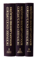 Lote 321 - KLS, DICIONÁRIO ENCICLOPÉDICO, LIVROS - 3 Vols. Koogan, Laousse, Selecções. Por AA.VV. Edição da Selecções do Reader's Digest, Libsoa, 1980. Dim: 25x19 cm. Encadernação cartonada com letras a ouro. Profusamente ilustrados. Nota: exemplares bem 