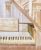 Lote 18 - MÁRIO FARIA (n.1962) - Original - Pintura a acrílico sobre tela, motivo Piano, assinado e datado de 1995, sem moldura. Dimensão: 100x81 cm. Bom estado. Nota: Antologia do "Raizes do Amanhã" página Artes Plásticas. Cotação média em galeria a part