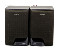 Lote 197 - AIWA, COLUNAS DE SOM - Pra de colunas de som modelo T-Bass SX-L500. Dim: 22x15x22 cm