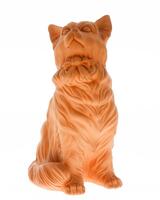 Lote 233 - GATO DECORATIVO - Modelo em barro com decoração relevada. Dim: 30 cm (altura)