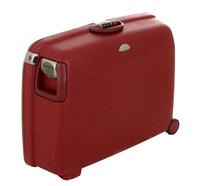 Lote 278 - SAMSONITE, MALA DE VIAGEM - Modelo em fibra rígida de cor vermelha, com 2 rodízios, 2 pegas de mão, com 3 fechos, fecho central com código. Interior forrado. Dim: 55x70x23 cm (aprox.)