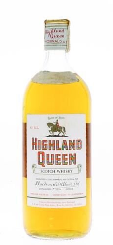 Lote 70 - WHISKY HIGHLAND QUEEN - Garrafa de Whisky, Scotch whisky, Macdonald Muir, Escócia, (750ml - 43%vol.). Nota: garrafa dos anos 1970s