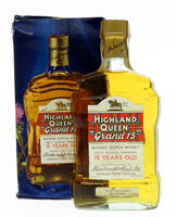 Lote 132 - WHISKY HIGHLAND QUEEN GRAND 15 - Garrafa de Whisky, Blended Scotch, 15 Years Old, Macdonald Muir, Escócia, (750ml). Nota: garrafa idêntica foi vendida por € 94. Em caixa de cartão original. Garrafa dos anos 1970s. Consultar valor indicativo em 