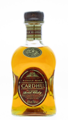 Lote 139 - WHISKY CARDHU 12 ANOS - Garrafa de Whisky, Cardhu, Aged 12 Years, Single Malt Highland Scotch Whisky, Scotland, (700ml - 40%vol), Nota: garrafa idêntica à venda por € 75. Consultar valor indicativo em https://www.garrafeiranacional.com/cardhu-1