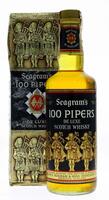 Lote 144 - WHISKY 100 PIPERS - Garrafa de Whisky, De Luxe Scotch Whisky, Joseph Seagram & Sons, Escócia, (750ml - 43%vol.). Nota: garrafa dos anos 1970s, em caixa de cartão original