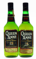 Lote 155 - WHISKY QUEEN ANNE – 2 garrafas de Whisky, Rare Scotch Whisky, Hill Thomson & Cº, Escócia, (750ml – 43%vol). Nota: garrafas antigas