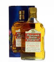 Lote 163 - WHISKY HIGHLAND QUEEN GRAND 15 - Garrafa de Whisky, Blended Scotch, 15 Years Old, Macdonald Muir, Escócia, (750ml). Nota: garrafa idêntica foi vendida por € 94. Em caixa de cartão original. Garrafa dos anos 1970s. Consultar valor indicativo em 