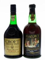 Lote 166 - GARRAFAS DE VINHO DO PORTO - Conjunto de 2 garrafas de Vinho do Porto sendo 1 garrafa de Croft Distinction, Finest Reserve, (750ml) e 1 garrafa de Delaforce, His Eminence's Choice, Superb Old Tawny Port, (750ml)