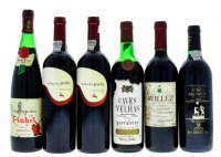 Lote 203 - GARRAFAS DE VINHO TINTO - Conjunto de 6 garrafas de Vinho Tinto sendo 2 garrafas de Vinha da Pala 2001, 1 garrafa de Caves Velhas Garrafeira 1976, 1 garrafa de Vale Sagrado 2001, 1 garrafa de Pinhel Reserva 1975 e 1 garrafa de D'Avillez 1996, (