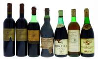 Lote 423 - GARRAFAS DE VINHO - Conjunto de 7 garrafas de Vinho sendo 2 garrafas de Vinho Tinto São Domingos Bairrada Garrafeira 1995, 1 garrafa de Vinho tinto Quinta da Caneira 1979, 1 garrafa de Vinho tinto Romeira 1968, 1 garrafa de Vinho Tinto Ouro Vel