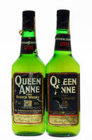 Lote 437 - WHISKY QUEEN ANNE – 2 garrafas de Whisky , Rare Scotch Whisky, Hill Thomson & Cº, Escócia, (750ml – 43%vol). Nota: garrafas dos anos 1970s