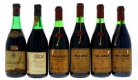 Lote 542 - GARRAFAS DE VINHO TINTO - Conjunto de 6 garrafas de Vinho Tinto sendo 4 garrafas de Velharia 1982, Adega Cooperativa de Labrugeira (750ml - 12%vol.) 1 garrafa de Cantanhede Colheita de 1972, (750ml - 12,3%vol.) e 1 garrafa de Dão Barrocão Reser