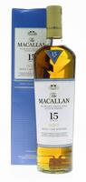 Lote 560 - WHISKY MACALLAN 15 ANOS - Garrafa de Whisky, Fine Oak Triple Cask Matured, 15 Years Old, Highland Single Malt Scotch Whisky, The Macallan Distillers, Escócia, (700ml - 40%vol). Em caixa de cartão original. Nota: garrafa idêntica à venda por € 1