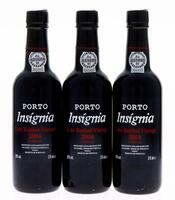 Lote 577 - PORTO INSIGNIA LATE BOTTLED VINTAGE 2004 - 3 garrafas de Vinho do Porto LBV 2004, Unfiltered, Engarrafado em 2009, produzido e engarrafado por Vallegre Vinhos do Porto, Pinhão, (375ml – 20%vol.). Nota: trata-se de um LBV encorpado, robusto muit