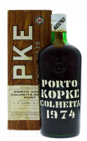 Lote 602 - PORTO KOPKE 1974 - Garrafa de Vinho do Porto, Colheita de 1974, Envelhecido em Casco, C.N. Kopke & Cª, Vila Nova de Gaia, (750ml - 20%vol.). Nota: garrafa idêntica à venda por € 149,50. Em caixa de cartão original. Consultar valor indicativo em