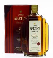 Lote 612 - WHISKY JAMES MARTIN'S 20 ANOS - Garrafa de Whisky, Fine & Rare, Blended Scotch Whisky, Escócia (700ml - 43%vol). Nota: garrafa idêntica à venda por € 425. Em caixa de cartão original. Consultar valor indicativo em https://cutt.ly/nbHZizx