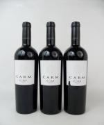 Lote 2494 - Três garrafas de Vinho Tinto Carm CM 2000 Douro Denominação de Origem Controlada, p.v.p. de 120€