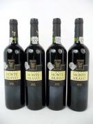 Lote 2727 - Quatro garrafas de Vinho Tinto Quinta do Monte Bravo Grande Escolha 1999, medalha de Prata Concurso de Vinhos Douro 2001, em estojo de madeira