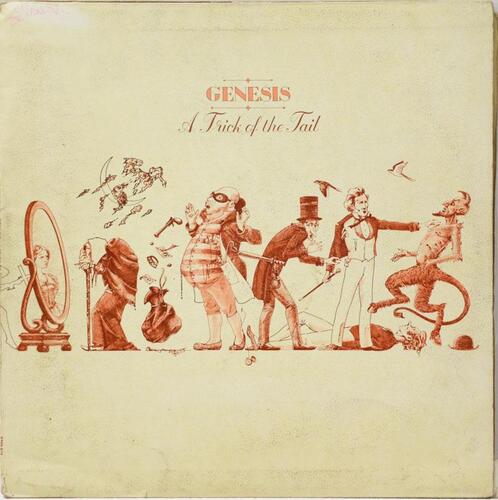 Lote 64 - GENESIS ?- "A Trick Of The Tail", disco em vinil, LP 33 rpm, álbum, Gatefold. À venda por € 45 (https://www.discogs.com/sell/item/1446660511). Não testado, marcas de uso