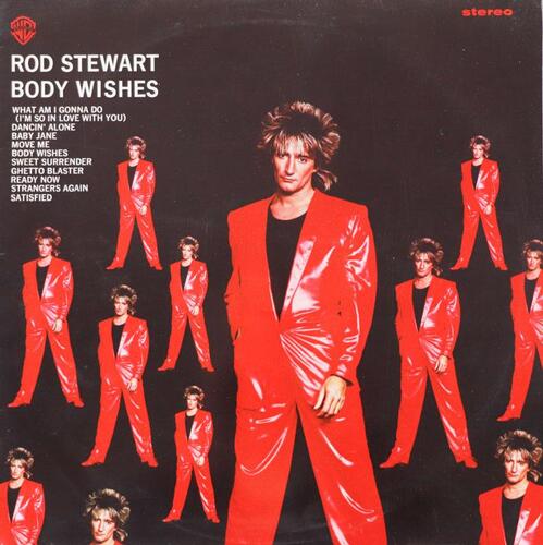 Lote 65 - ROD STEWART - disco de vinil de 33 rpm de Rod Stewart "Body Wishes", de 1983 (LP, álbum). Não testado, marcas de uso