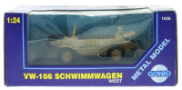 Lote 85 - GONIO, VOLKSWAGEN VW-166 SCHWIMMWAGEN WEST - Miniatura automóvel à escala 1:24 em metal bege. Gonio Metal Model. Nota: em caixa original