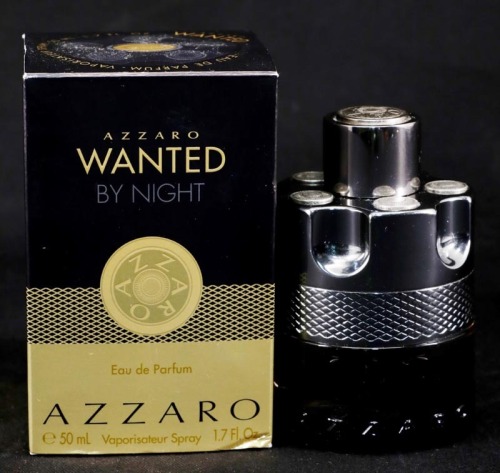 Lote 12 - AZZARO, FRASCO DE PERFUME - Eau de Parfum "Wanted by Night", Made in France, 50 ml. Nota: sem uso, caixa não selada