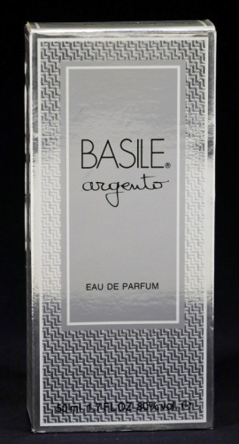 Lote 26 - BASILE, FRASCO DE PERFUME - Eau de Parfum "Argento", Made in Italy, 50 ml. Nota: sem uso, caixa não selada