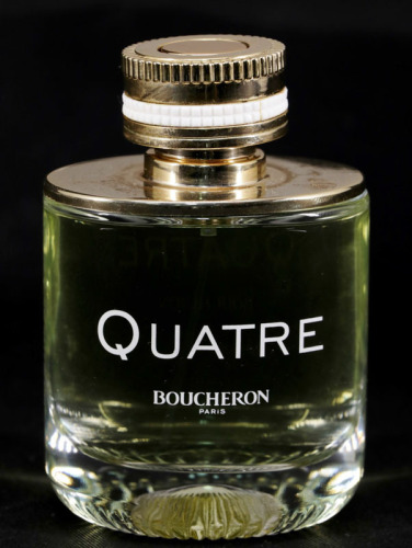 Lote 40 - BOUCHERON, FRASCO DE PERFUME - Eau de Parfum "Quatre", Made in France, 100 ml. Nota: sem uso, com tampa, sem caixa