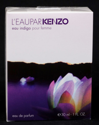 Lote 49 - KENZO, FRASCO DE PERFUME - Eau de Parfum "L`Eau Par Kenzo", Eau Indigo pour Femme, Made in France, 30 ml. Nota: sem uso, caixa selada