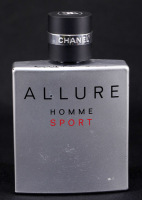 Lote 79 - CHANEL, FRASCO DE PERFUME, TESTER - Eau de Toilette "Allure Homme Sport", Made in France, 100 ml. Nota: sem uso, com tampa, sem caixa