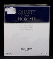 Lote 109 - MOLYNEUX PARIS, FRASCO DE PERFUME - Eau de Toilette "Quartz Pour Homme", Made in France, 100 ml. Nota: sem uso, caixa selada