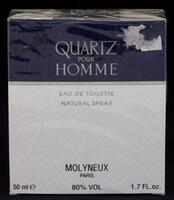 Lote 116 - MOLYNEUX PARIS, FRASCO DE PERFUME - Eau de Toilette "Quartz Pour Homme", Made in France, 50 ml. Nota: sem uso, caixa selada