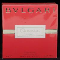 Lote 117 - BVLGARI, FRASCO DE PERFUME - Eau de Toilette "Omnia Coral", Made in Italy, 25 ml. Nota: sem uso, caixa selada