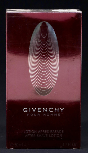 Lote 118 - GIVENCHY, FRASCO DE PERFUME - After Shave Lotion "Givenchy Pour Homme", Made in France, 50 ml. Nota: sem uso, caixa selada