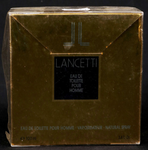 Lote 126 - LANCETTI, FRASCO DE PERFUME - Eau de Toilette Pour Homme "Lancetti”, Made in Italy, 100 ml. Nota: sem uso, caixa selada