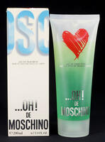 Lote 137 - MOSCHINO, FRASCO DE PERFUME - Gel de Fraicheur "… OH! de Moschino", Made in Italy, 200 ml. Nota: sem uso, caixa não selada