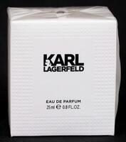 Lote 142 - KARL LAGERFELD, FRASCO DE PERFUME - Eau de Parfum "Karl Lagerfeld", Made in France, 25 ml. Nota: sem uso, caixa selada