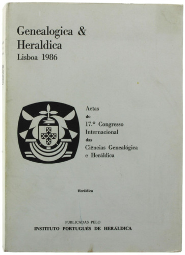 Lote 103 - GENEALOGIA & HERALDICA, LISBOA 1986, LIVRO - Por AA.VV. Publicadas pelo Instituto Português de Heráldica, Lisboa, 1986. Dim: 24x16 cm. Encadernação de capa de brochura. Ilustrado. Nota: exemplar bem estimado